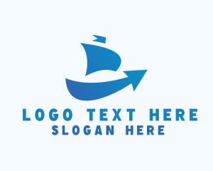 Sailboat - Boat Shipping Arrow logo design