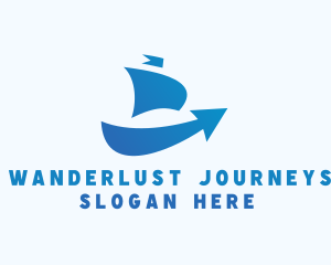 Boat Shipping Arrow Logo