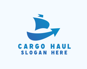 Boat Shipping Arrow logo design