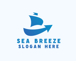 Boat - Boat Shipping Arrow logo design