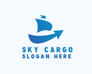 Boat Shipping Arrow logo design