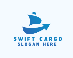 Shipping - Boat Shipping Arrow logo design