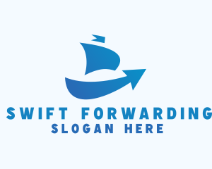 Boat Shipping Arrow logo design