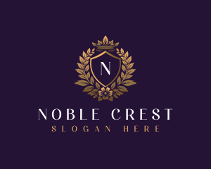 Crest Floral Crown logo design