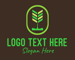 Plant Based - Green Organic Plant logo design