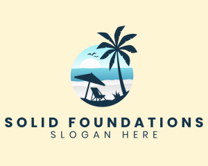 Tropical Island Beach Logo