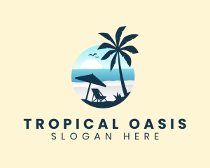 Island - Tropical Island Beach logo design