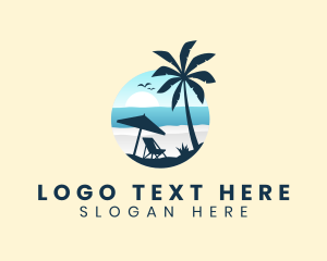 Palm Springs - Tropical Island Beach logo design