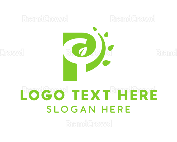 Nature Leaves Letter P Logo