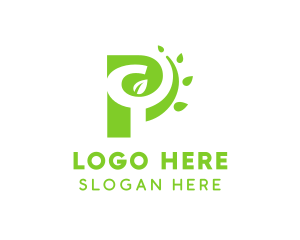 Person - Nature Leaves Letter P logo design