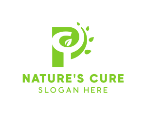 Naturopath - Nature Leaves Letter P logo design