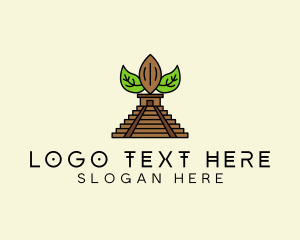 Tribal - Mayan Pyramid Coffee logo design
