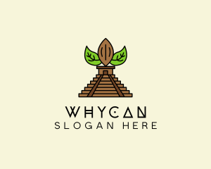 Caffeine - Mayan Pyramid Coffee logo design