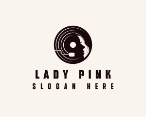 Music Record Lady logo design