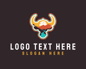 Rafting - Outdoor Camping Bison logo design