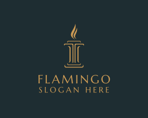 Asset Management - Flame Justice Pillar logo design