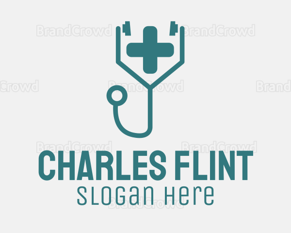 Medical Cross Stethoscope Logo