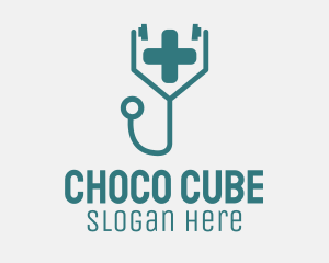 Medical Cross Stethoscope Logo