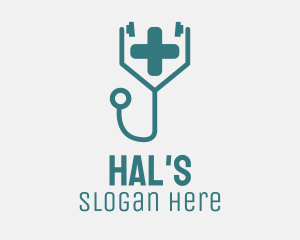 Medical Cross Stethoscope Logo