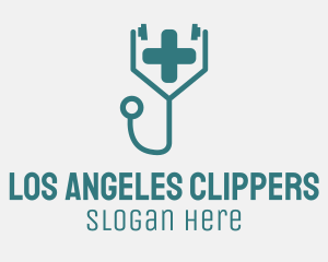 Medical Cross Stethoscope Logo