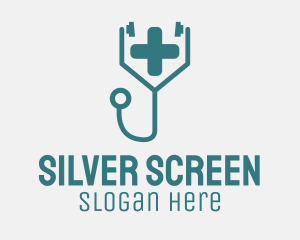 Medical Cross Stethoscope Logo