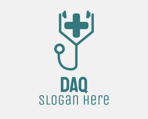 Medical Cross Stethoscope Logo