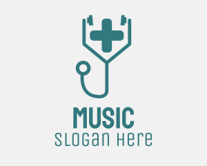 Medical Cross Stethoscope Logo