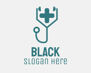 Health - Medical Cross Stethoscope logo design