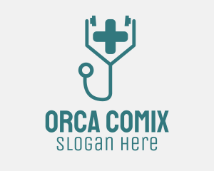 Scrub Suit - Medical Cross Stethoscope logo design