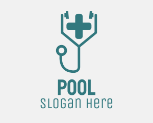 Hospital - Medical Cross Stethoscope logo design