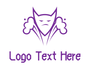 Pink Flame - Purple Devil Outline logo design
