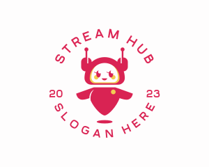 Livestream - Cute Girl Robot logo design