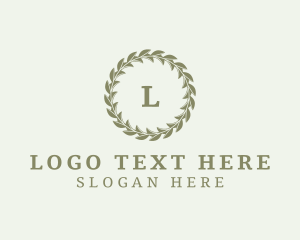 Nature - Organic Natural Circle Wreath logo design