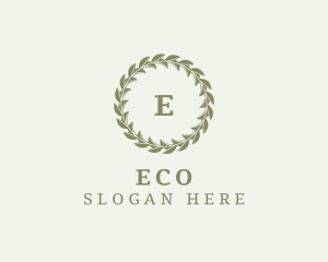 Organic Natural Circle Wreath  Logo