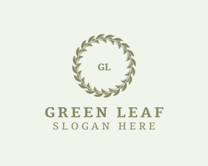 Organic Natural Circle Wreath  logo design