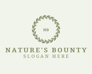 Organic Natural Circle Wreath  logo design