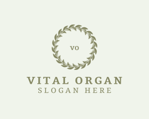 Organic Natural Circle Wreath  logo design