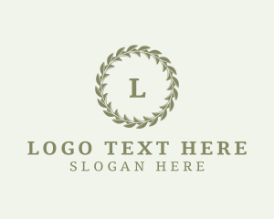 Lettermark - Organic Natural Circle Wreath logo design