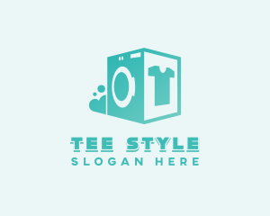 T Shirt - Laundromat Clothes Washing logo design