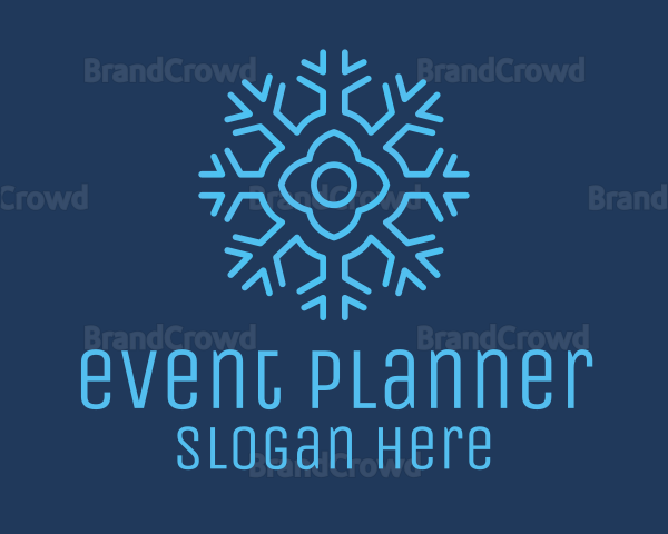 Winter Flower Snowflake Logo