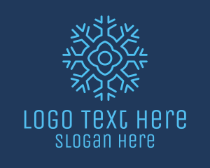 Snowflake - Winter Flower Snowflake logo design