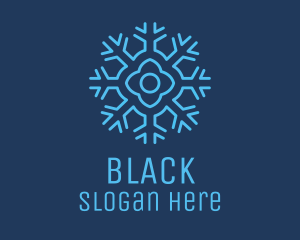 Weather - Winter Flower Snowflake logo design