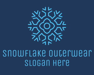 Winter Flower Snowflake logo design