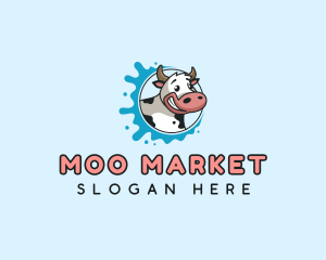 Cow Dairy Milk logo design