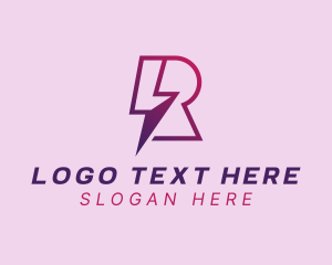 Telco - Lightning Power Letter R logo design