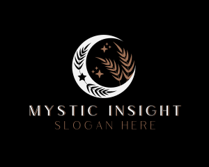 Mystic Moon Leaf logo design