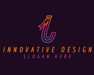 Modern Digital Letter I logo design