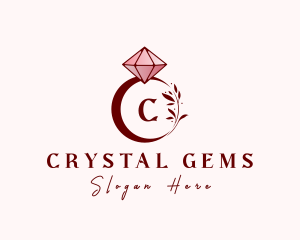 Leaf Diamond Ring logo design