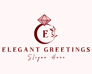 Leaf Diamond Ring logo design