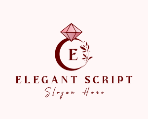 Leaf Diamond Ring logo design